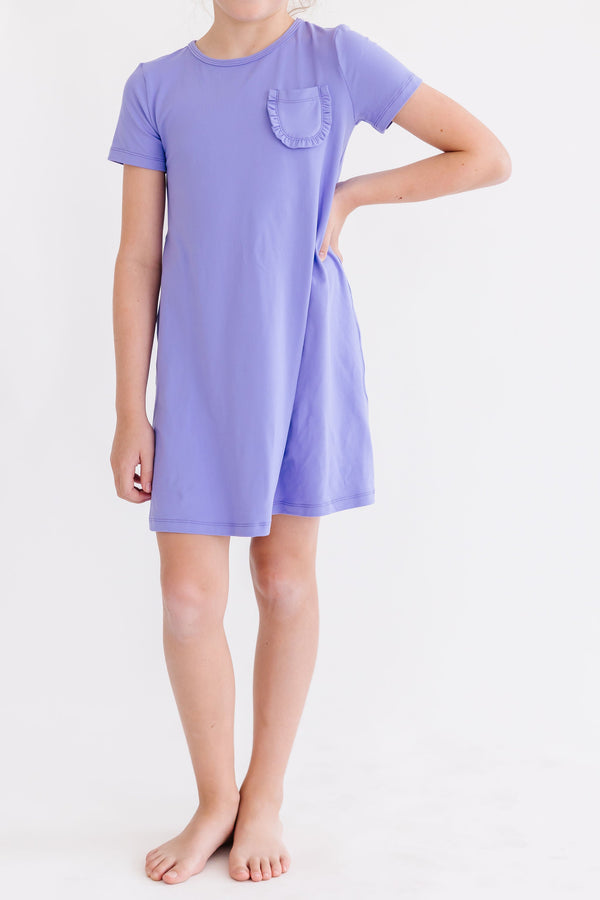 periwinkle-t-shirt-dress Mila & Rose at Sophia's Style-Periwinkle T-Shirt Dress-6-12M-T-Shirt Dress-1